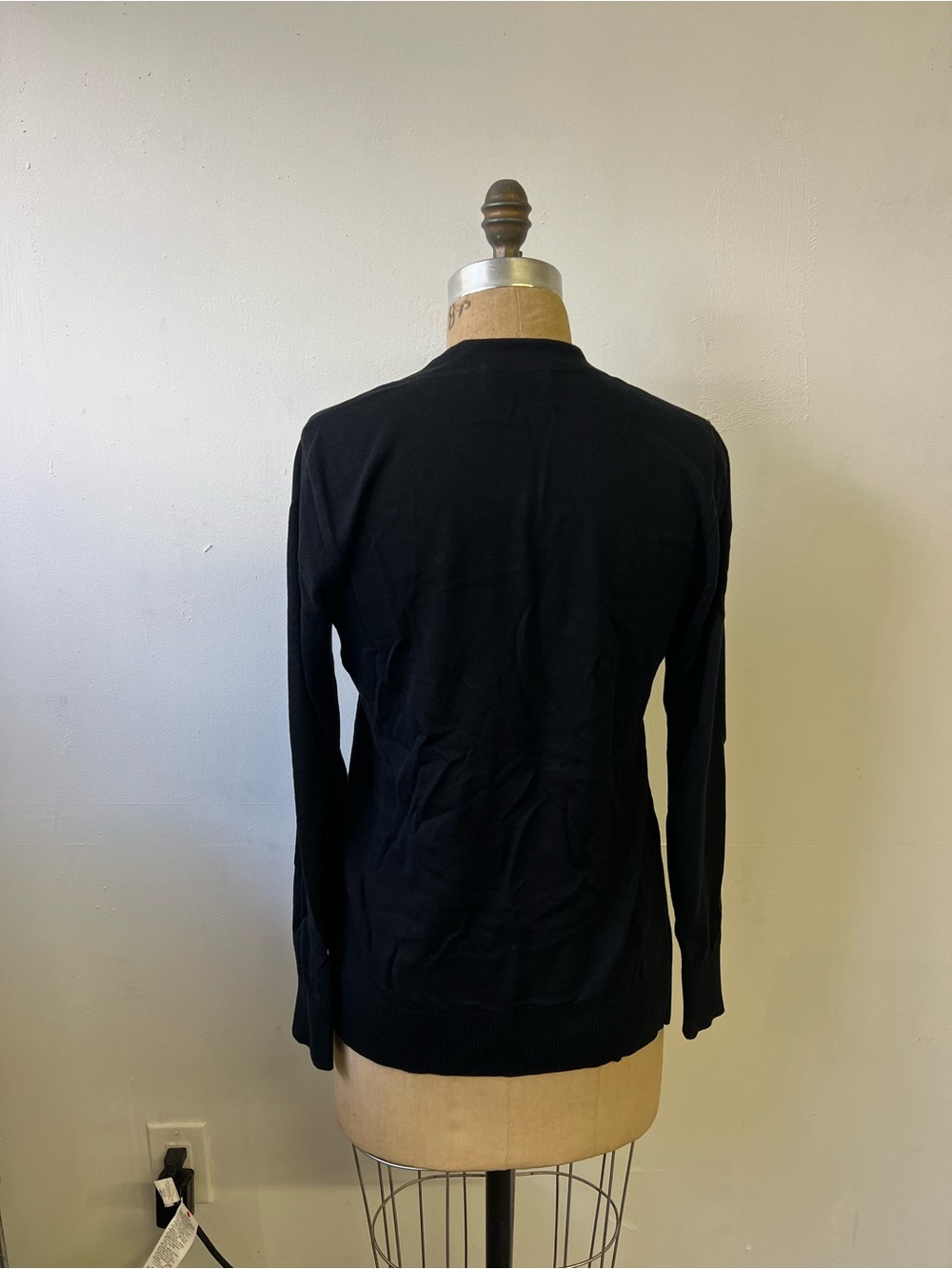 Tory Burch Black Button-Front Cotton Cardigan - Picture 2 of 6